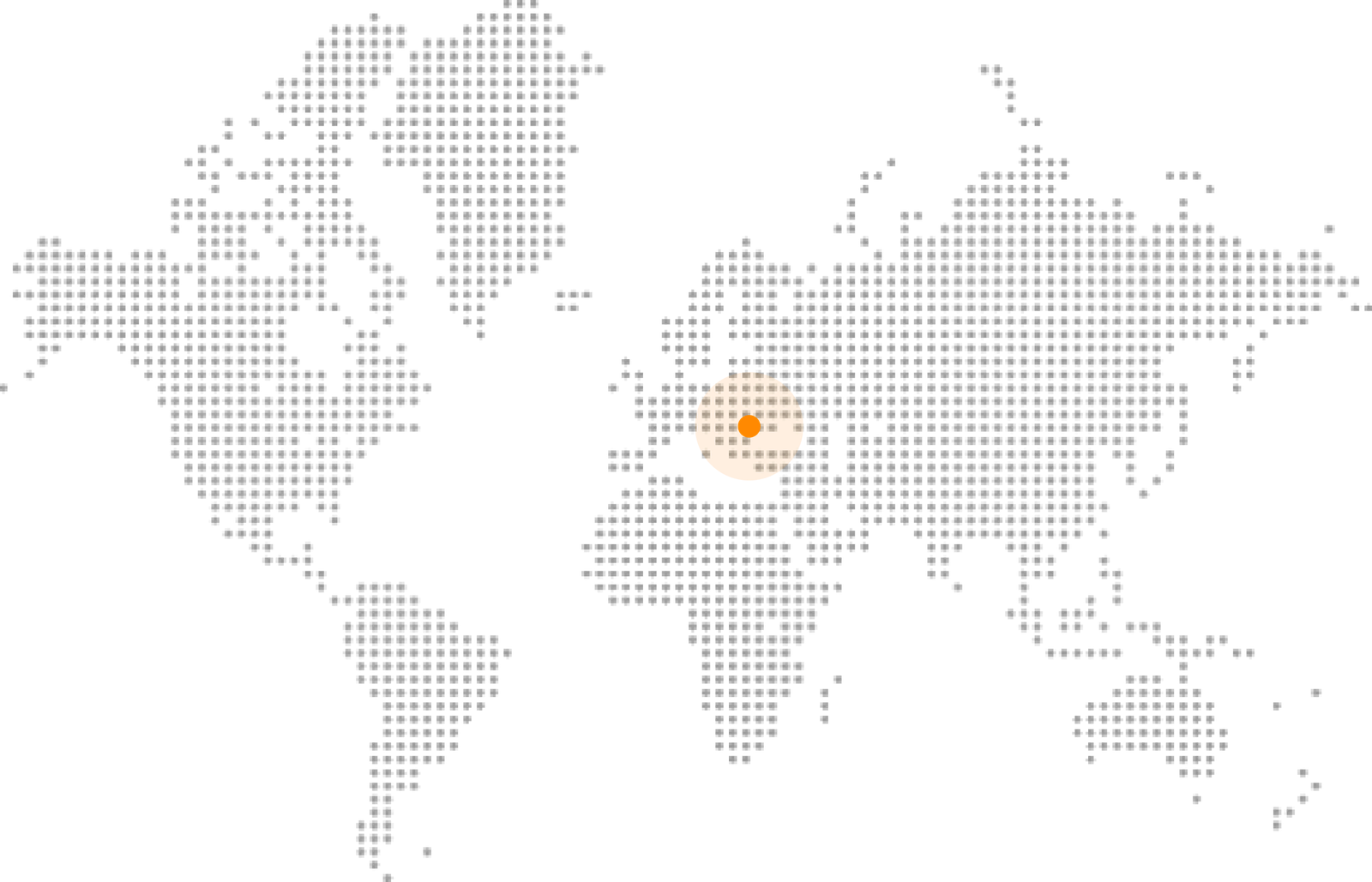 Contact WebCrafter Agency. World map and markers on it where WebCrafter Agency based.